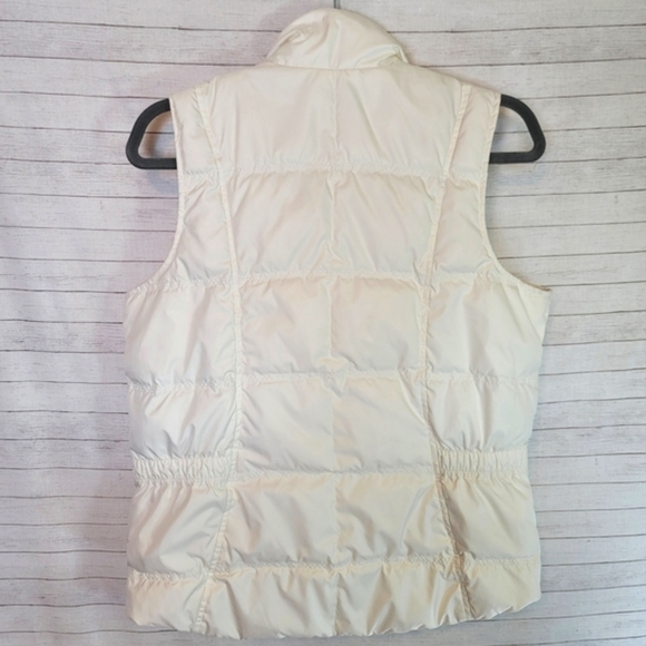 EDDIE BAUER IVORY QUILTED GOOSE DOWN VEST, sz SMALL - Picture 12 of 15